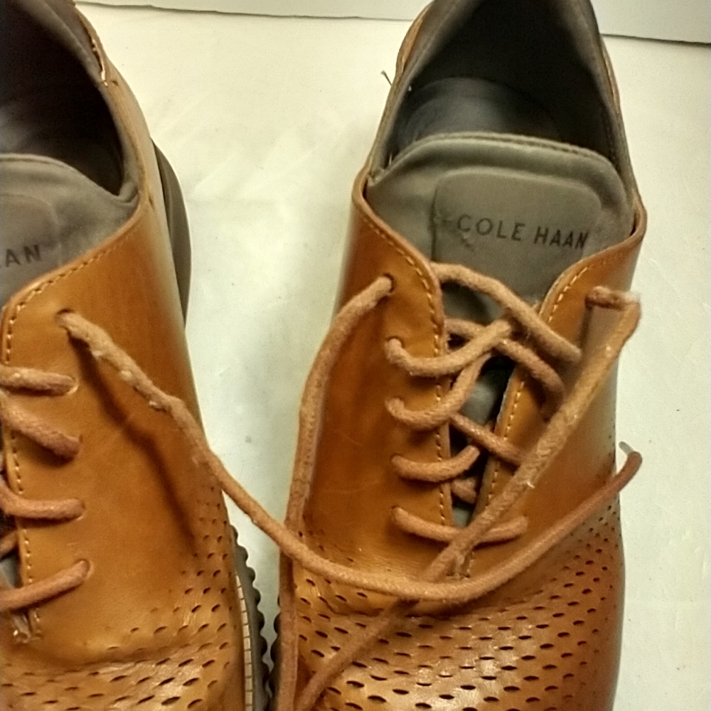 Cole Haan 2.Zerogrand Laser British Tan Wingtip Oxford Shoes Men’s sz 10.5M. - Picture 12 of 12